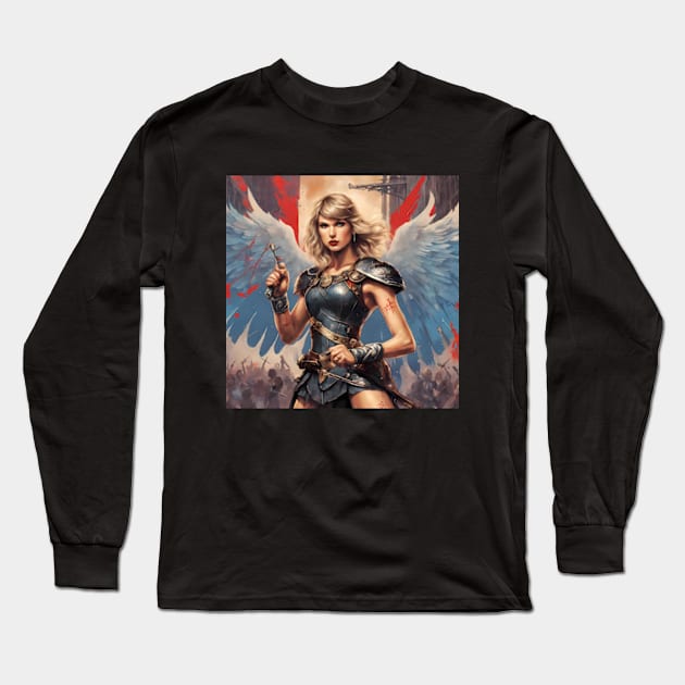 Taylor Swift vintage dnd style art Long Sleeve T-Shirt by Sans Peur